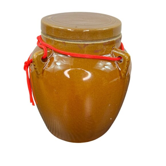 Vintage Zhejiang China Pottery Ginger Jar Brown with Lid - Picture 4 of 9